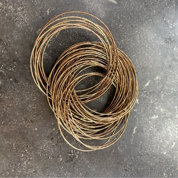 Gold-Tone 43 Interlocking Bangle Bracelets - Picture 2 of 9